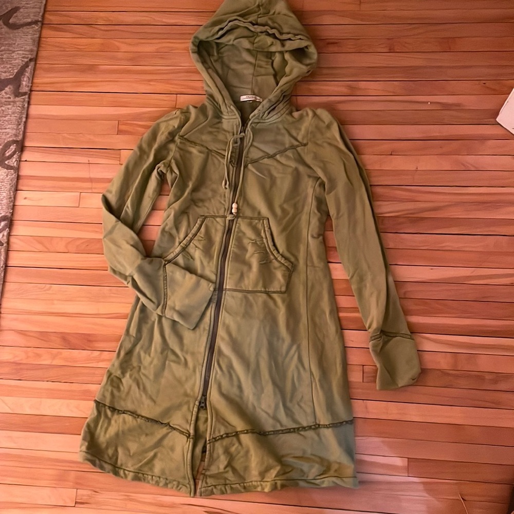 Prairie Underground Long Green Hoodie Cloak Sweatshirt M